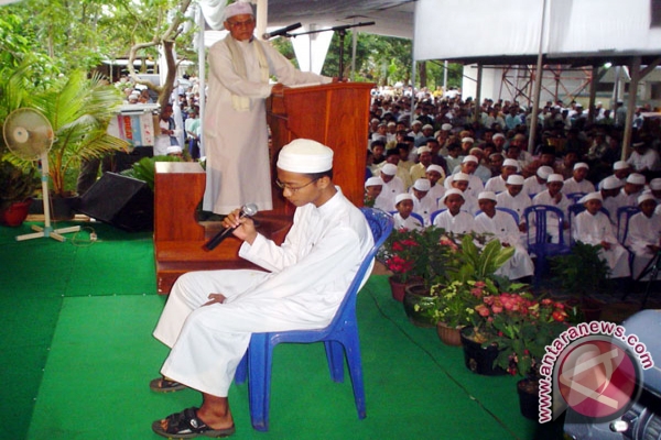 Seorang santri pengghafal Al Quran Pondok Pesantren Al Fatah, Natar 