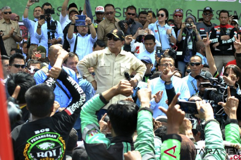 Prabowo Hadiri Kopdar Ojol