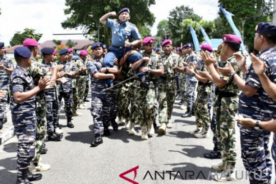 Penyambutan Danlantamal IX Ambon