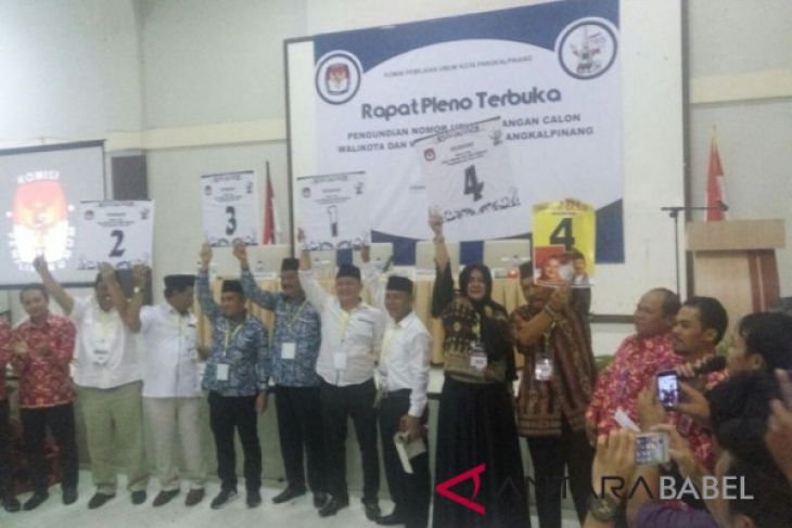 KPU Pangkalpinang tetapkan nomor urut empat calon