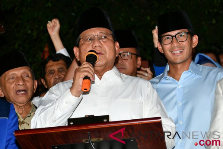 Prabowo Subianto umumkan Sandiaga Uno cawapresnya