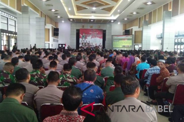 Kapolda Babel: Apel tiga pilar kuatkan sinergi pengamanan pemilu