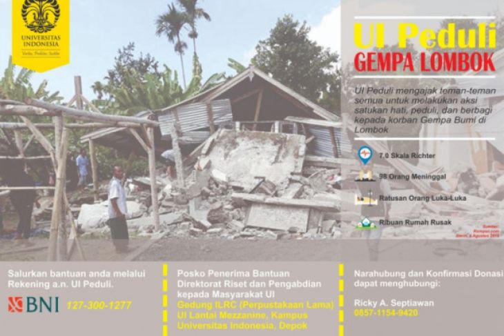 UI send medical team to quake-hit Lombok