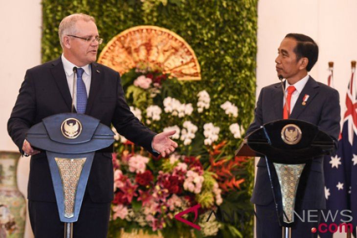 Joko Widodo-Scott Morrison membahas kerja sama di Singapura