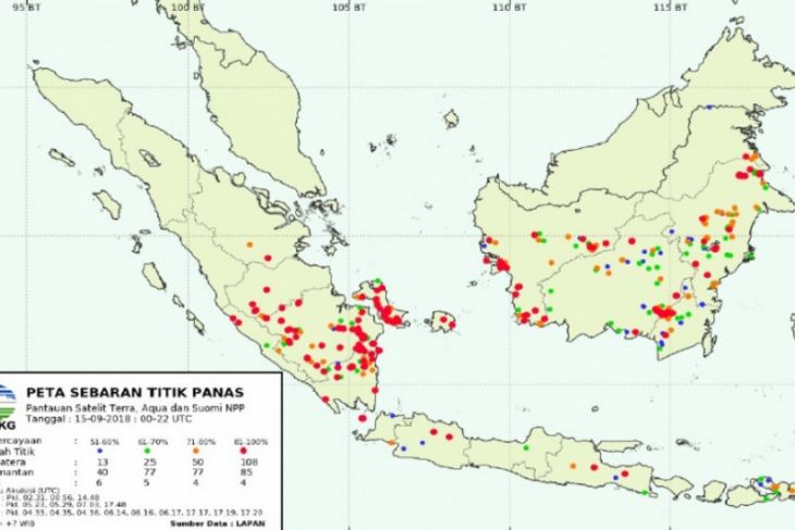Sembilan titik panas terpantau di Jambi