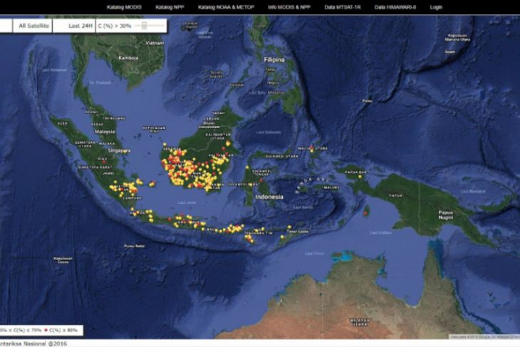 Terpantau sebanyak 272 titik api di Kalbar