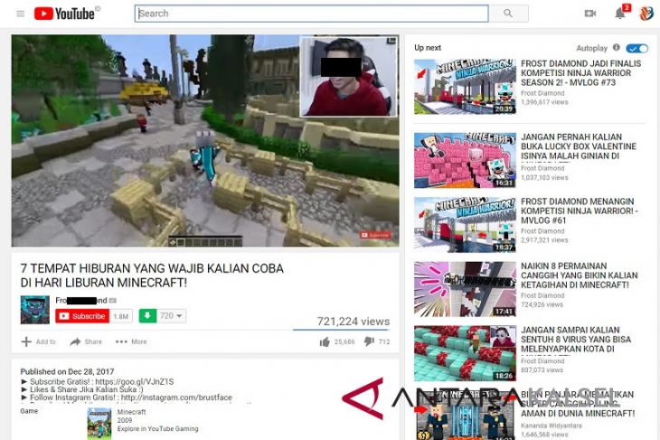 Youtuber tidak mendidik serang anak-anak usia dini