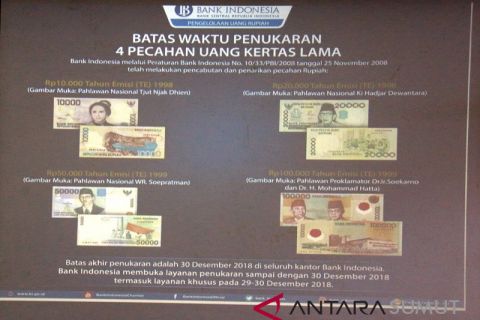 Batas waktu penukaran uang lama 30 Desember 2018