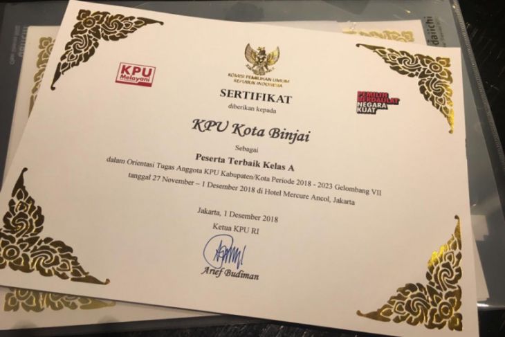 KPU Binjai terbaik orientasi tugas se-Indonesia