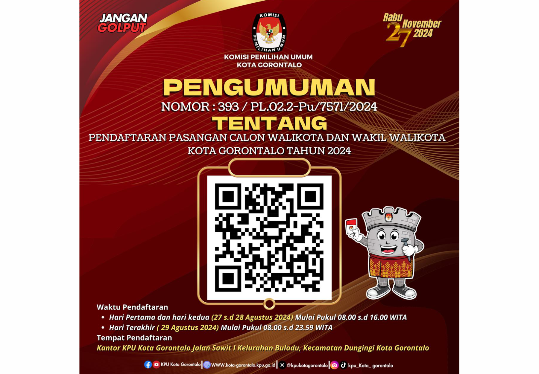 PENGUMUMAN KPU KOTA GORONTALO