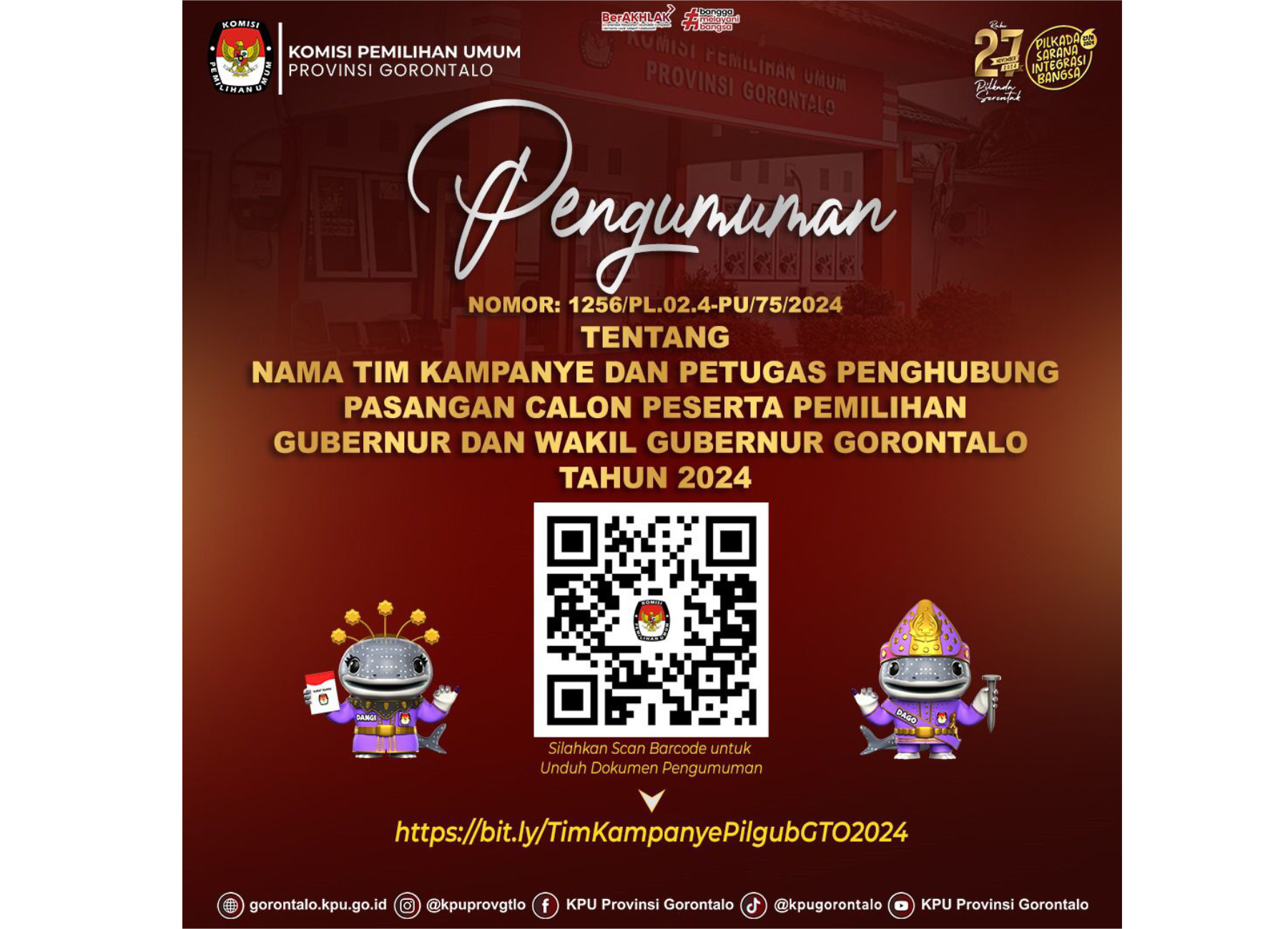PENGUMUMAN KPU PROVINSI GORONTALO