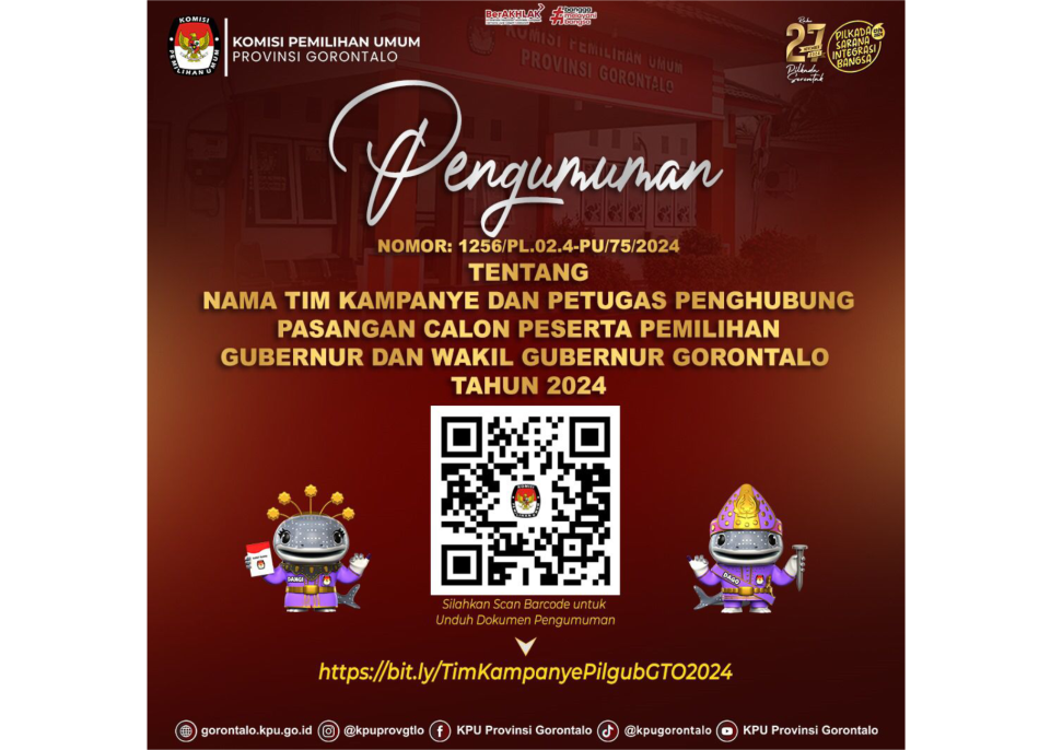 PENGUMUMAN KPU PROVINSI GORONTALO
