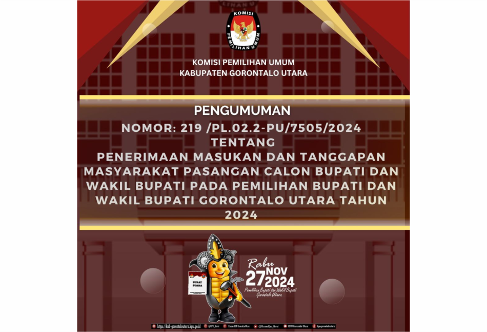 PENGUMUMAN KPU GORONTALO UTARA