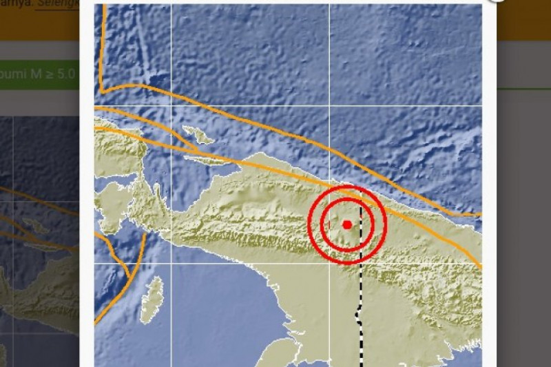 Gempa 61 SR guncang Keerom di Papua