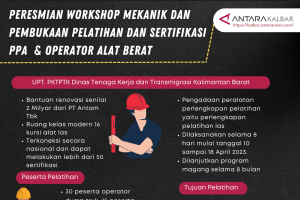 Workshop mekanik, pelatihan,  sertifikasi PPA  dan operator alat berat