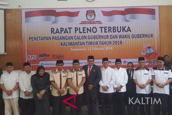 KPU Kaltim tetapkan empat pasangan cagub-cawagub