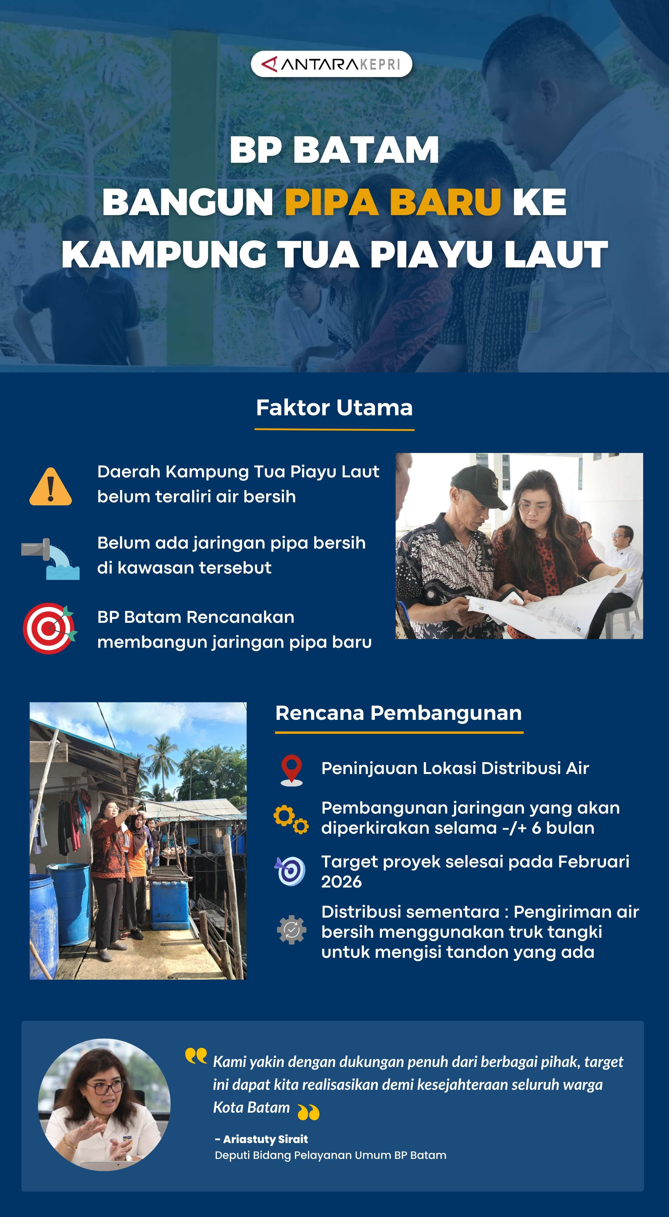 BP BATAM BANGUN PIPA BARU KE KAMPUNG TUA PIAYU LAUT