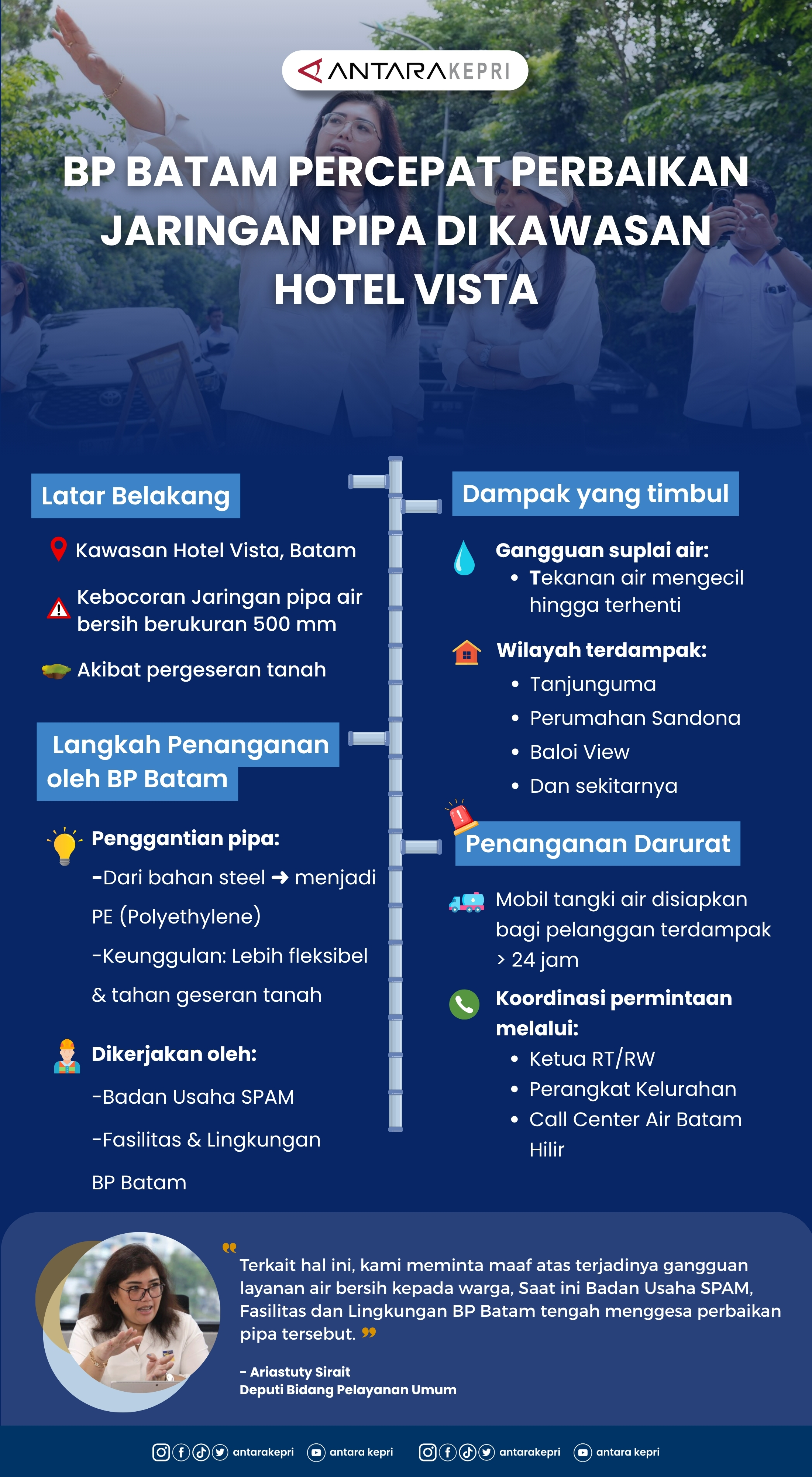 BP Batam percepat perbaikan jaringan pipa di Kawasan Hotel Vista