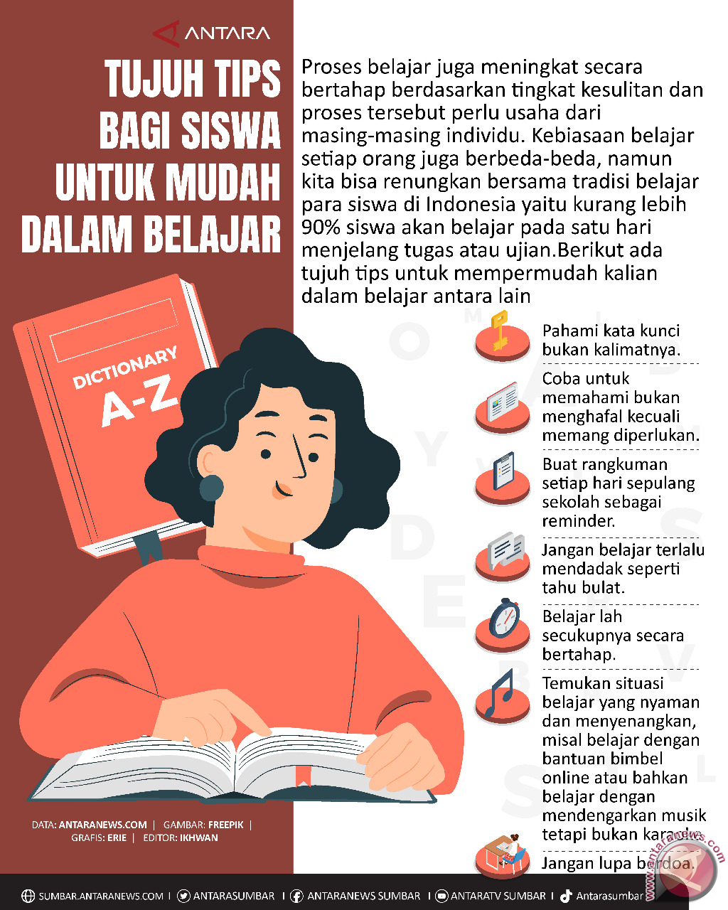 TUJUH TIPS BAGI SISWA UNTUK MUDAH DALAM BELAJAR