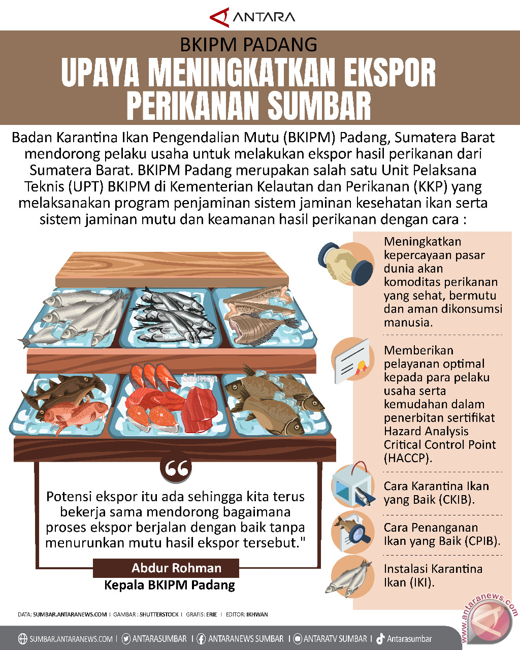 BKIPM Padang meningkatkan ekspor perikanan Sumbar