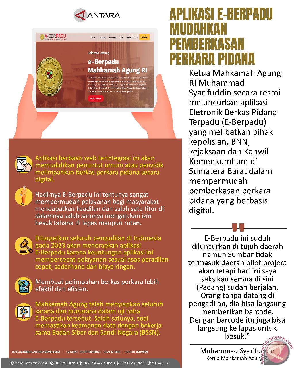 Aplikasi E-Berpadu Mudahkan Pemberkasan Perkara Pidana