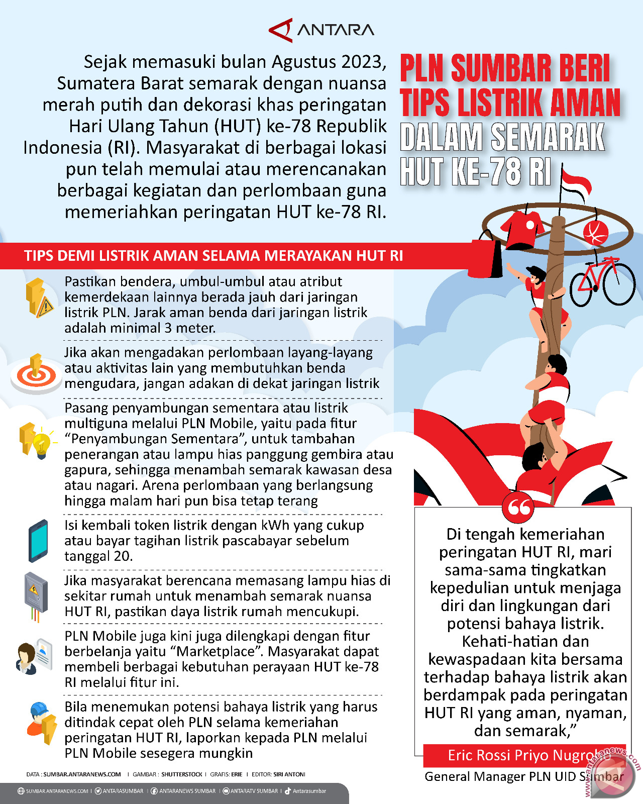 PLN Sumbar beri tips listrik aman dalam Semarak HUT ke-78 RI