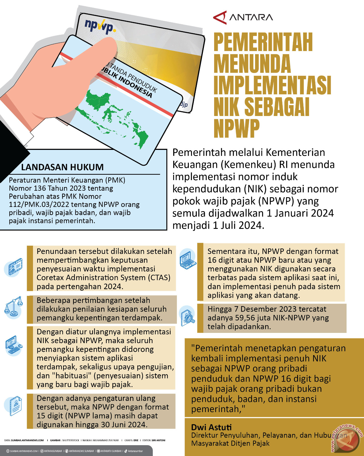 Pemerintah Menunda Implementasi NIK Sebagai NPWP - Infografik ANTARA ...