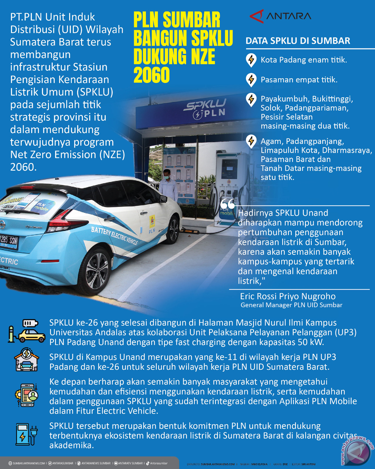 PLN Sumbar bangun SPKLU dukung NZE 2060