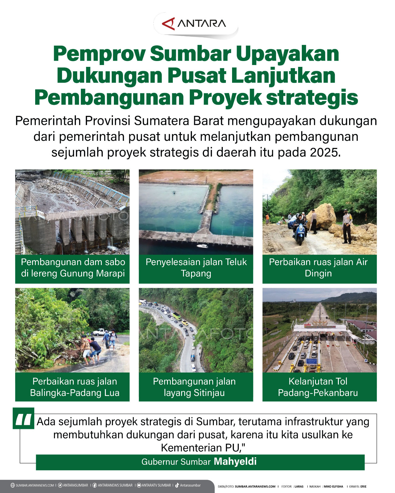 Pemprov Sumbar upayakan dukungan pusat lanjutkan pembangunan proyek strategis