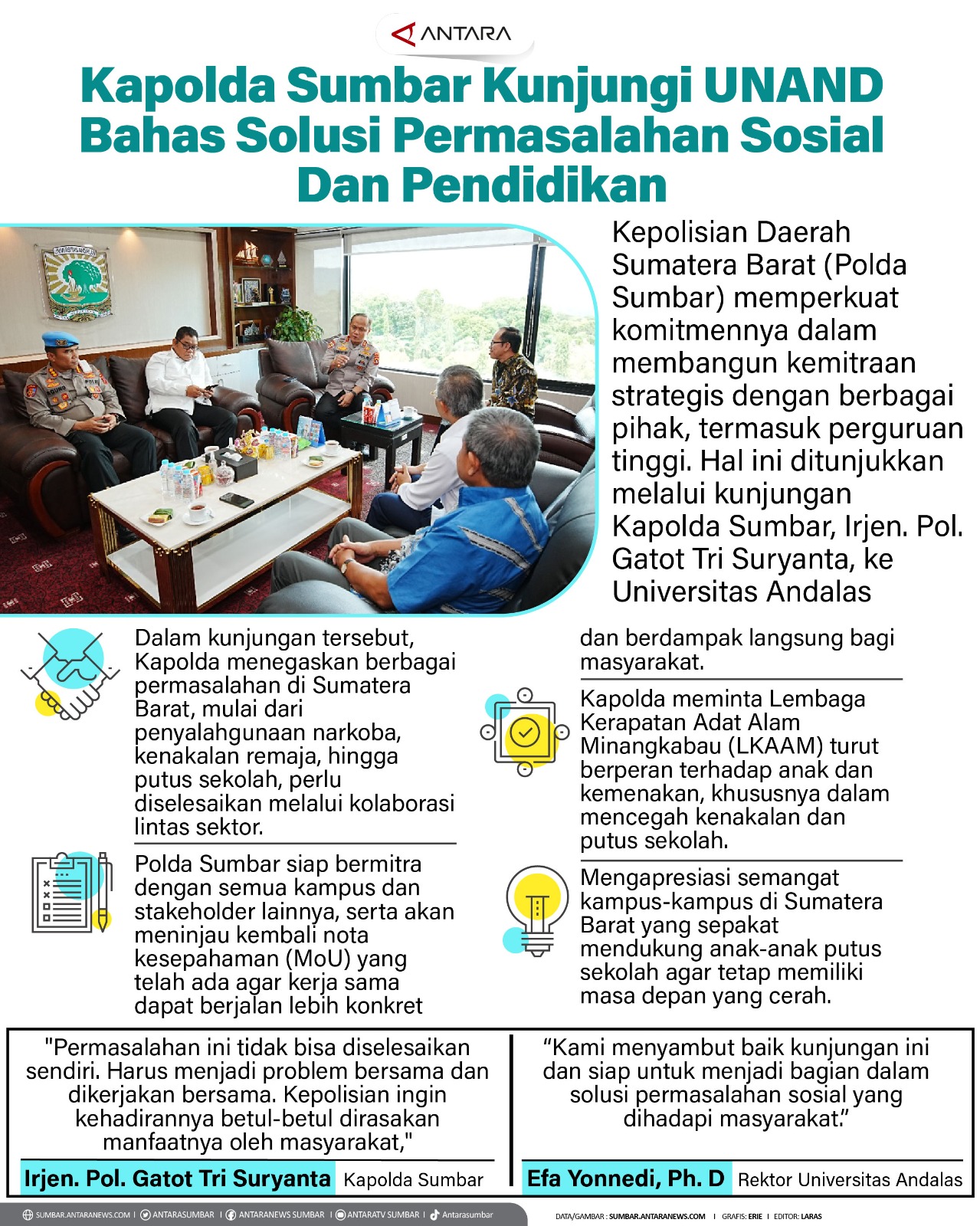 Kapolda Sumbar kunjungi UNAND bahas solusi permasalahan sosial dan pendidikan