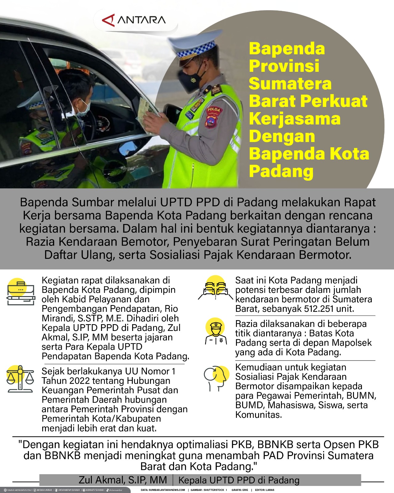 Bapenda Provinsi Sumatera Barat perkuat kerjasama dengan Bapenda Kota Padang