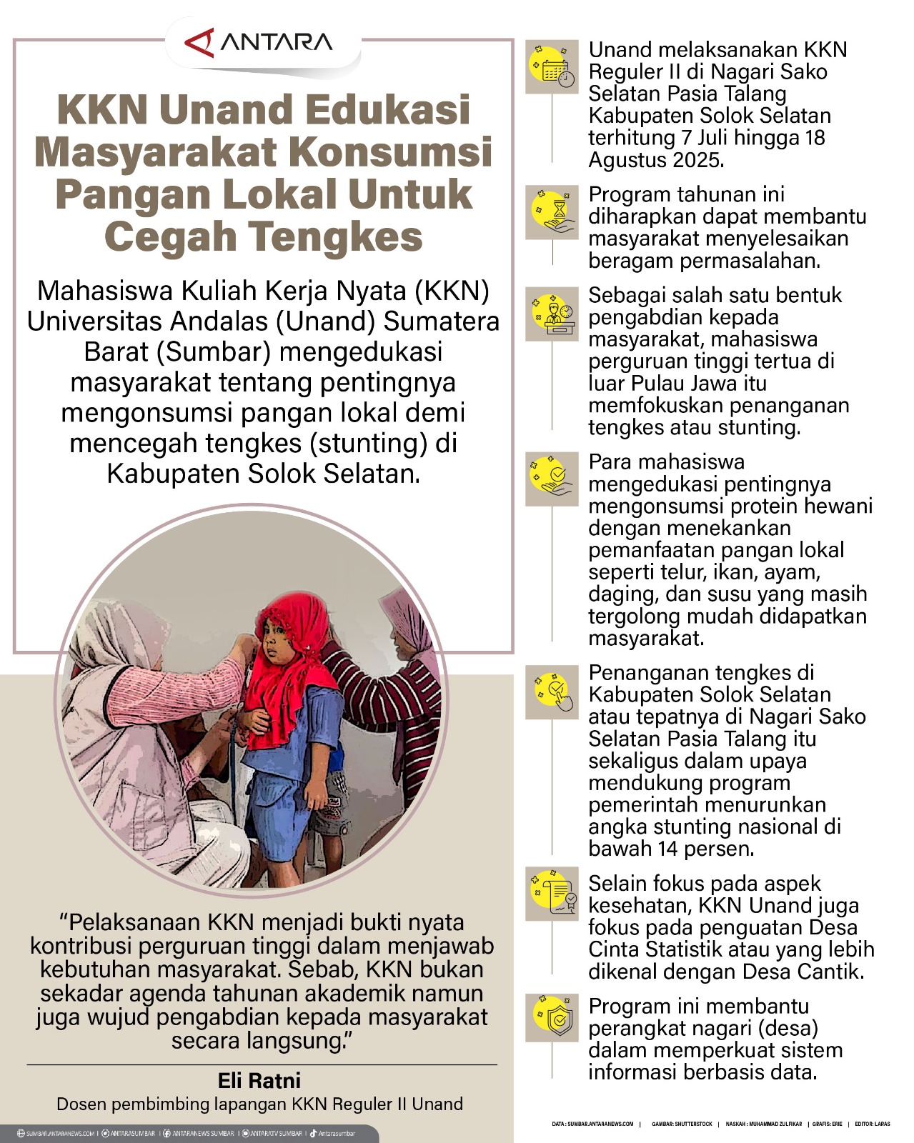 KKN Unand edukasi masyarakat konsumsi pangan lokal untuk cegah tengkes