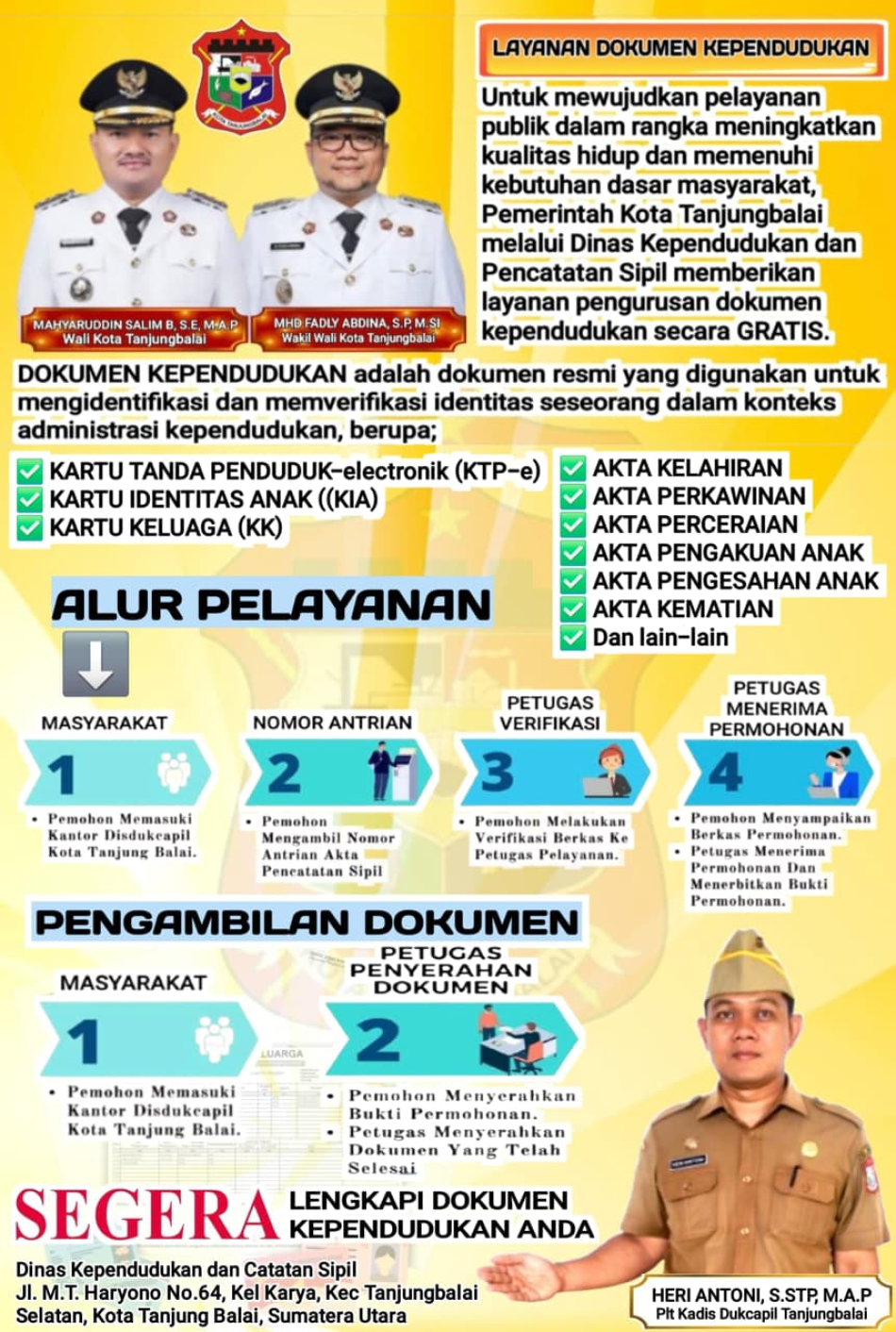 Layanan Dokumen Kependudukan Pemkot Tanjung Balai